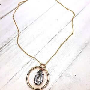 Druzy slice necklace